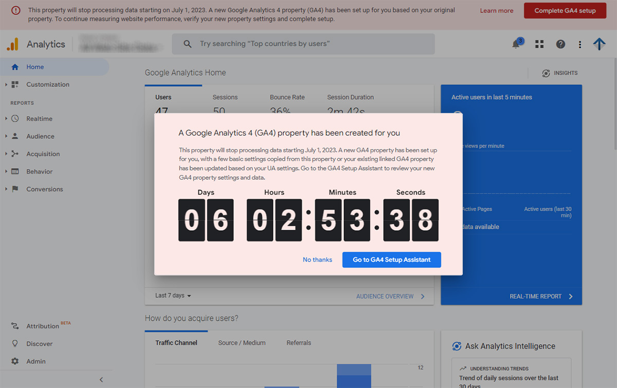 GA4 Armageddon Countdown